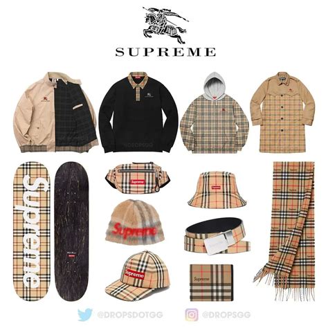 supreme burberry list